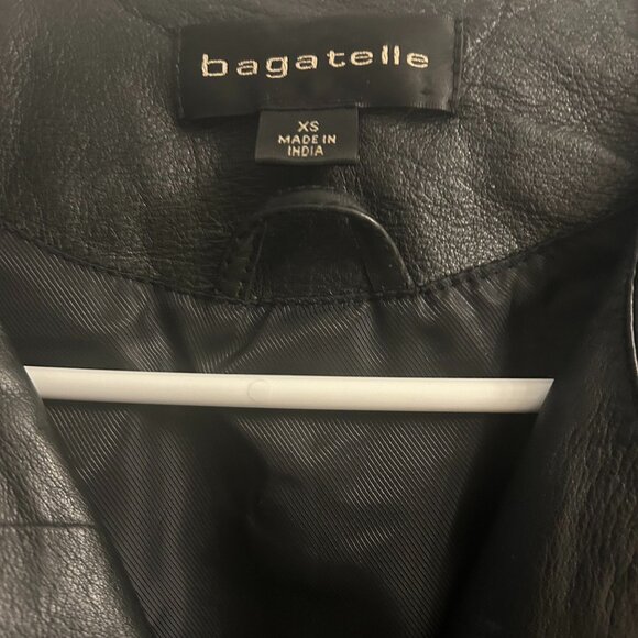 BLACK MOTO LEATHER JACKET - Picture 3 of 5